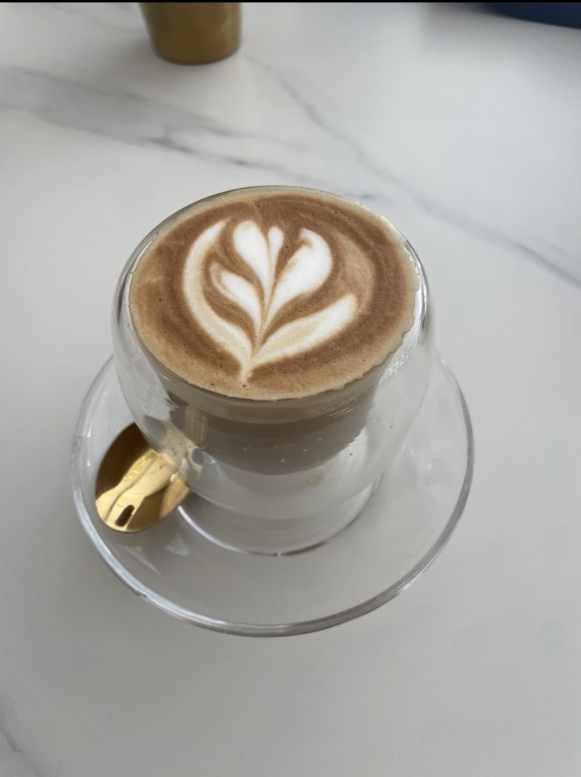 Fresh coffee with latte art